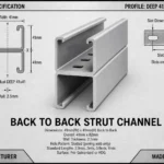 Back-to-Back Strut Channel 41x82mm — Heavy-duty back-to-back slotted strut channel (41×82 mm) formed from two 41×41 mm channels for high-load MEP support, structural framing, and multi-tier cable and pipe installations.