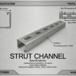 Strut Channel 41x41mm — Industry-standard full-depth slotted strut channel (41×41 mm) for heavy-duty MEP support, cable containment, and modular structural framing.